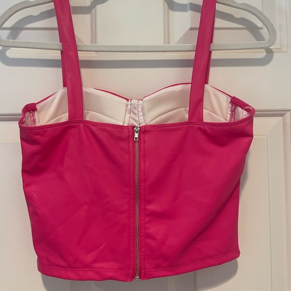 Size medium hot pink leather corset top - Picture 2 of 3